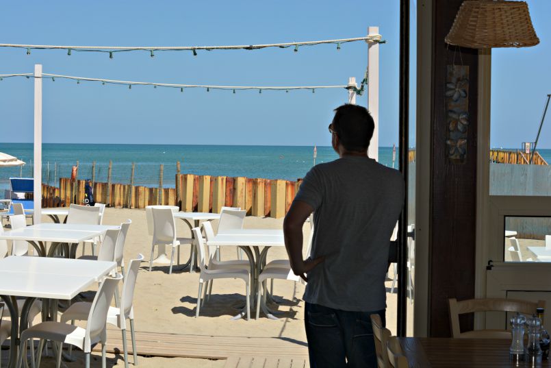 looking at the adriatic from gabbiano restaurant zadina | cesenatico | italy