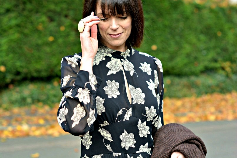 Topshop black floral playsuit/romper | Isabel Marant cocktail ring