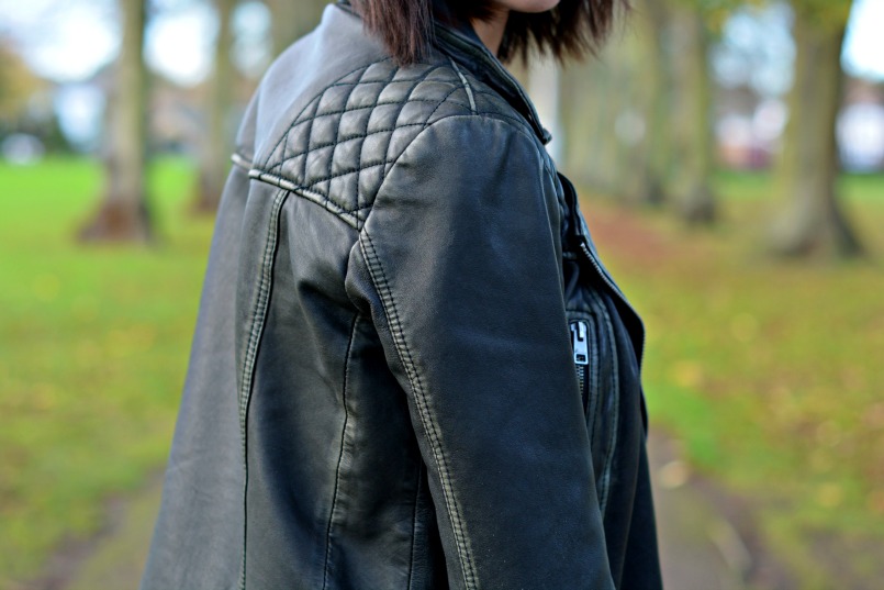 Allsaints black Cargo leather biker jacket