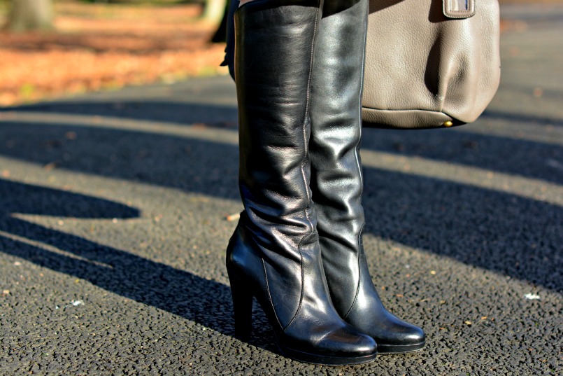 Ted & Muffy black knee high heel boots