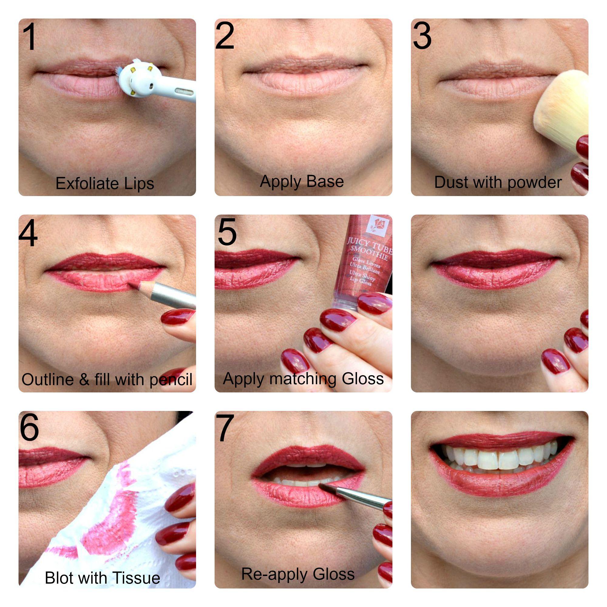 7 steps to a lasting lip colour