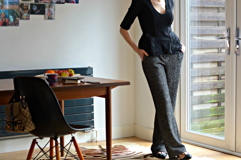 Burberry Prorsum top | Zara trousers | Jessica Buurman lace up flats