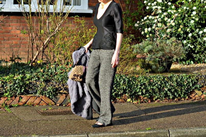 Burberry Prorsum top | Zara trousers | Jessica Buurman lace up flats | Gucci bag