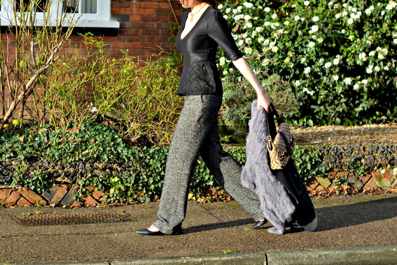 Burberry Prorsum top | Zara trousers | Jessica Buurman lace up flats | Gucci bag