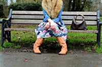 cath kidston bloomsbury floral dress with tan boots