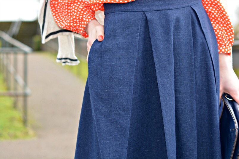 Whistles navy full skirt