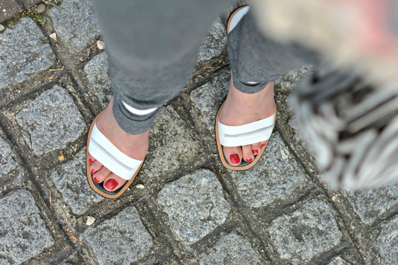 Whistles two part white block heel sandal