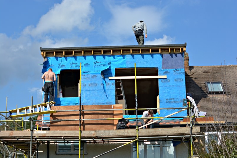 lofter dormer exterior under construction