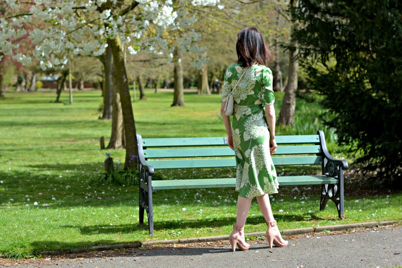 Lux Fix Nancy Mac green dress worn 2 ways wedding guest outfit