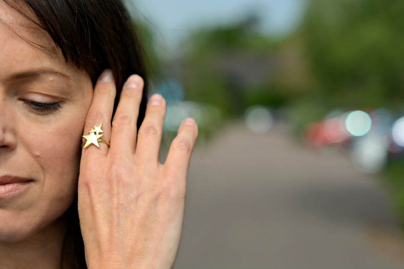 Lizzy O gold star ring