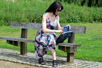 Cath Kidston dress with Whistles mules |Anya Hindmarch bag | Prada aviator sunnies