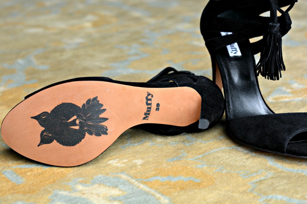 Ted & Muffy signature stamp on shoe soles