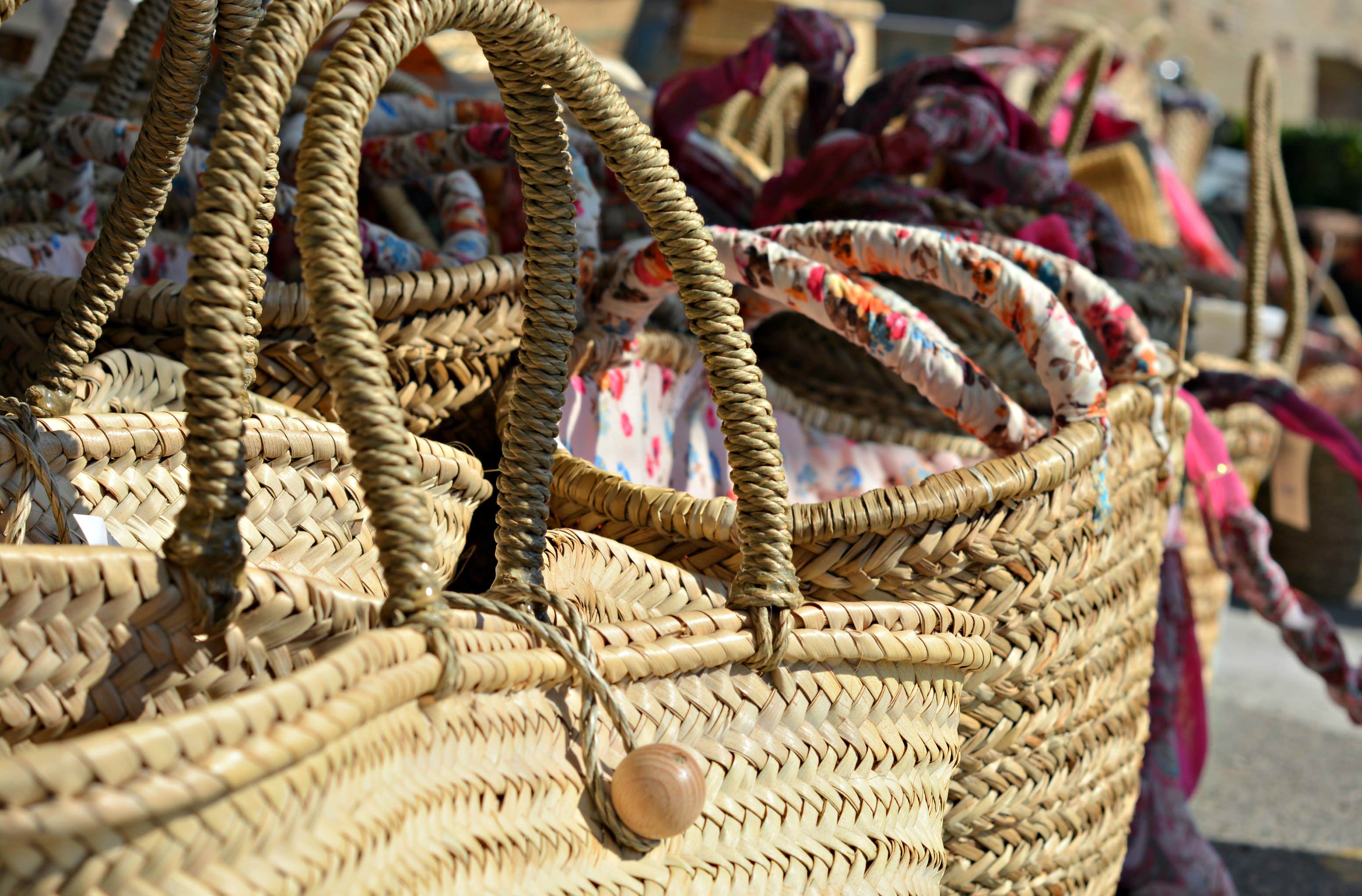 Cervia - Bikes & Boats on The Adriatic - Hand woven baskets at the market