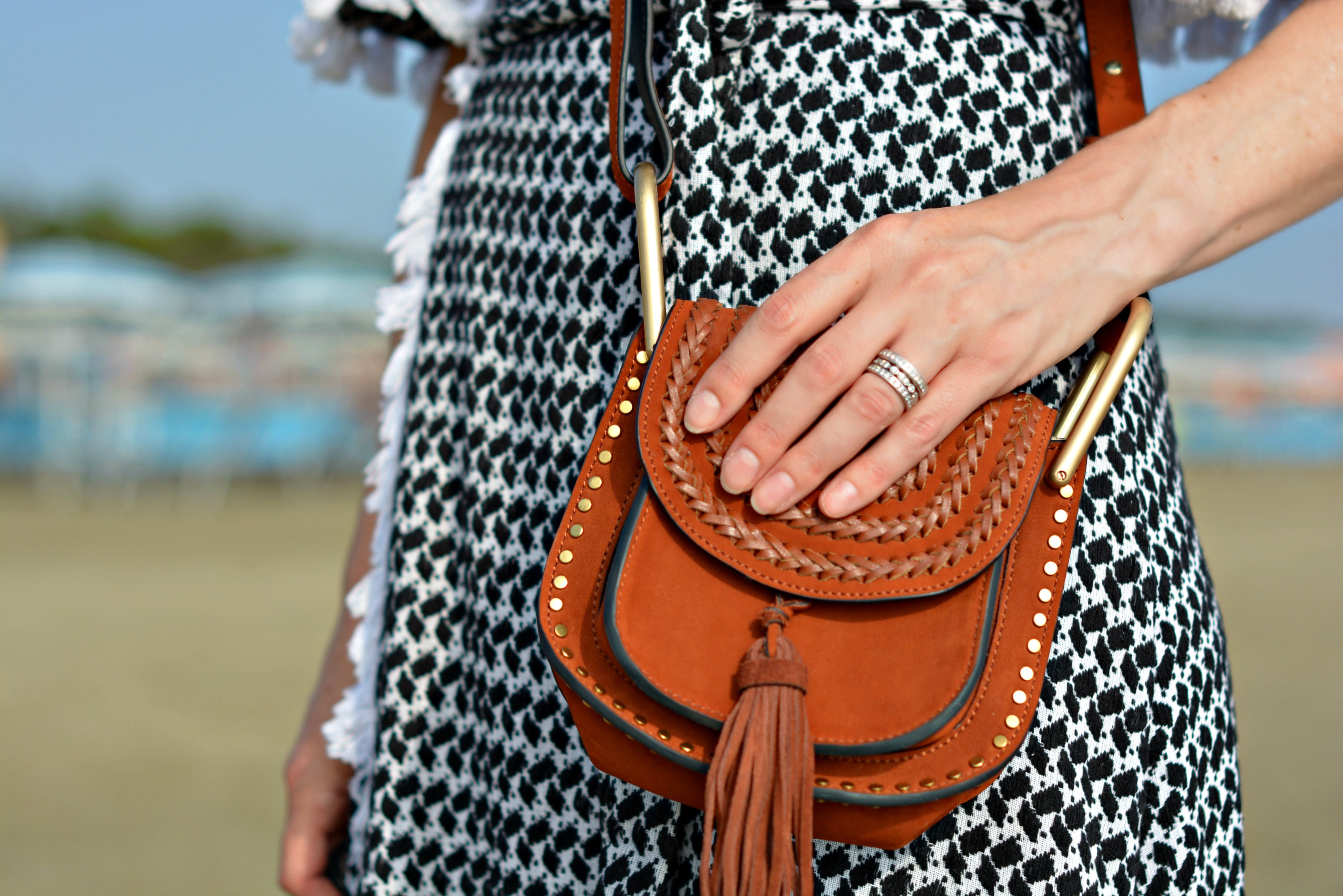 Chloe Hudson tan suede mini satchel bag