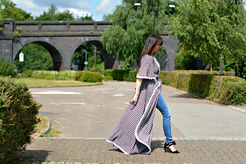 Wearing Dodo Bar Or maxi wrap dress over jeans as Duster coat on RetroChicMama - Fashion over 40 & getting the most from your wardrobe