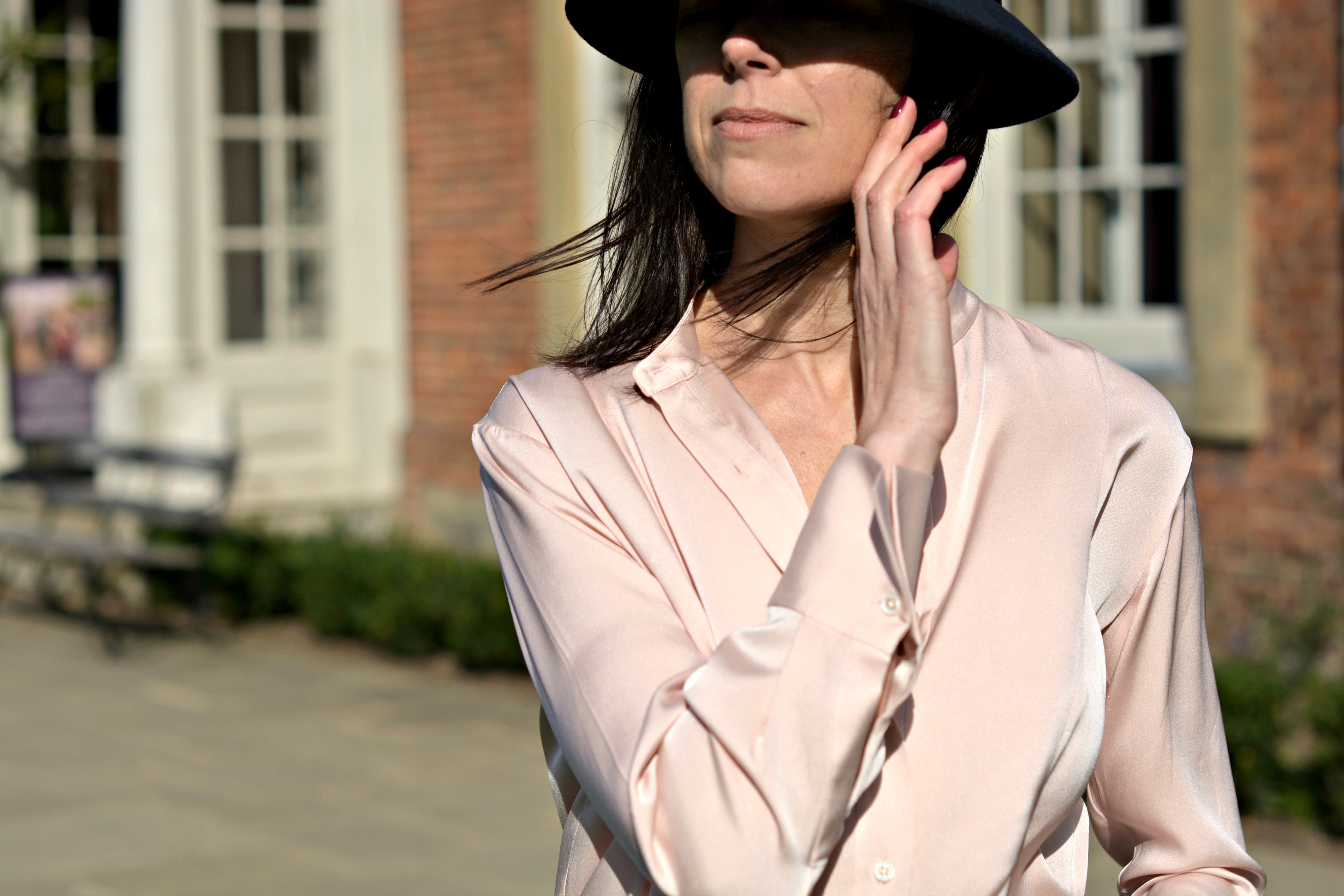 Investment pieces x Winser London - Blush pink silk tunic shirt