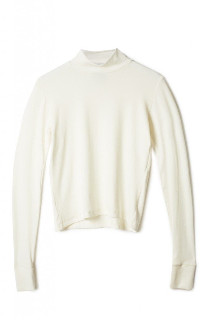  By Signe Long Sleeve Tee in Ribbed Ivory