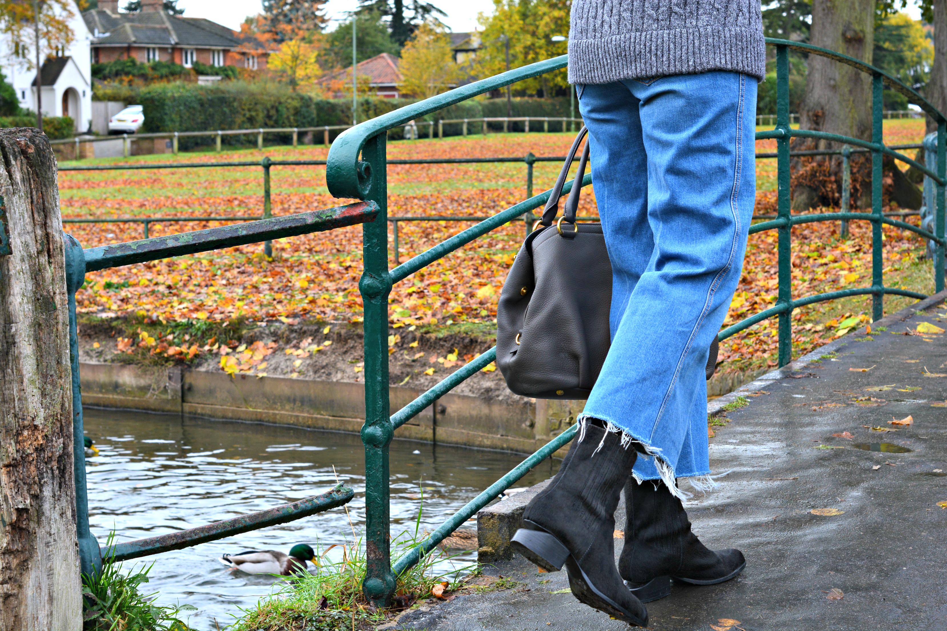 Current Elliott diy cropped frayed hems and Alexander Wang Anouk boots