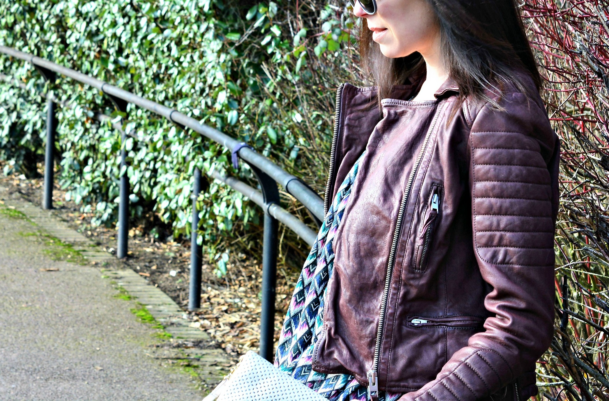 AllSaints oxblood biker jacket