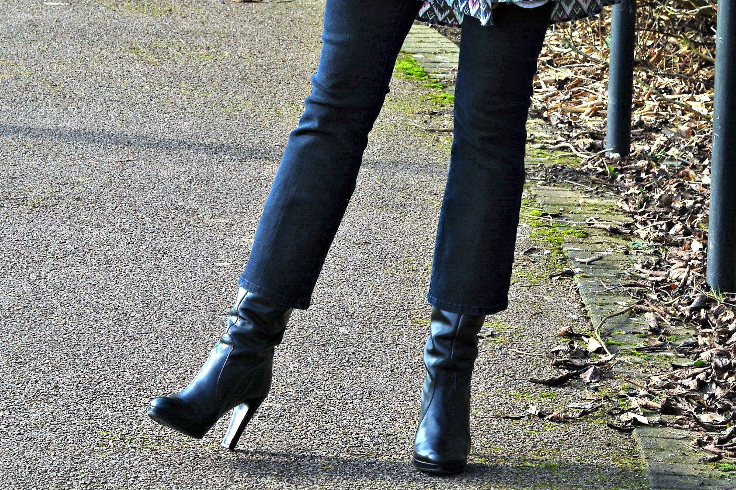 cropped kick flares and knee high boots