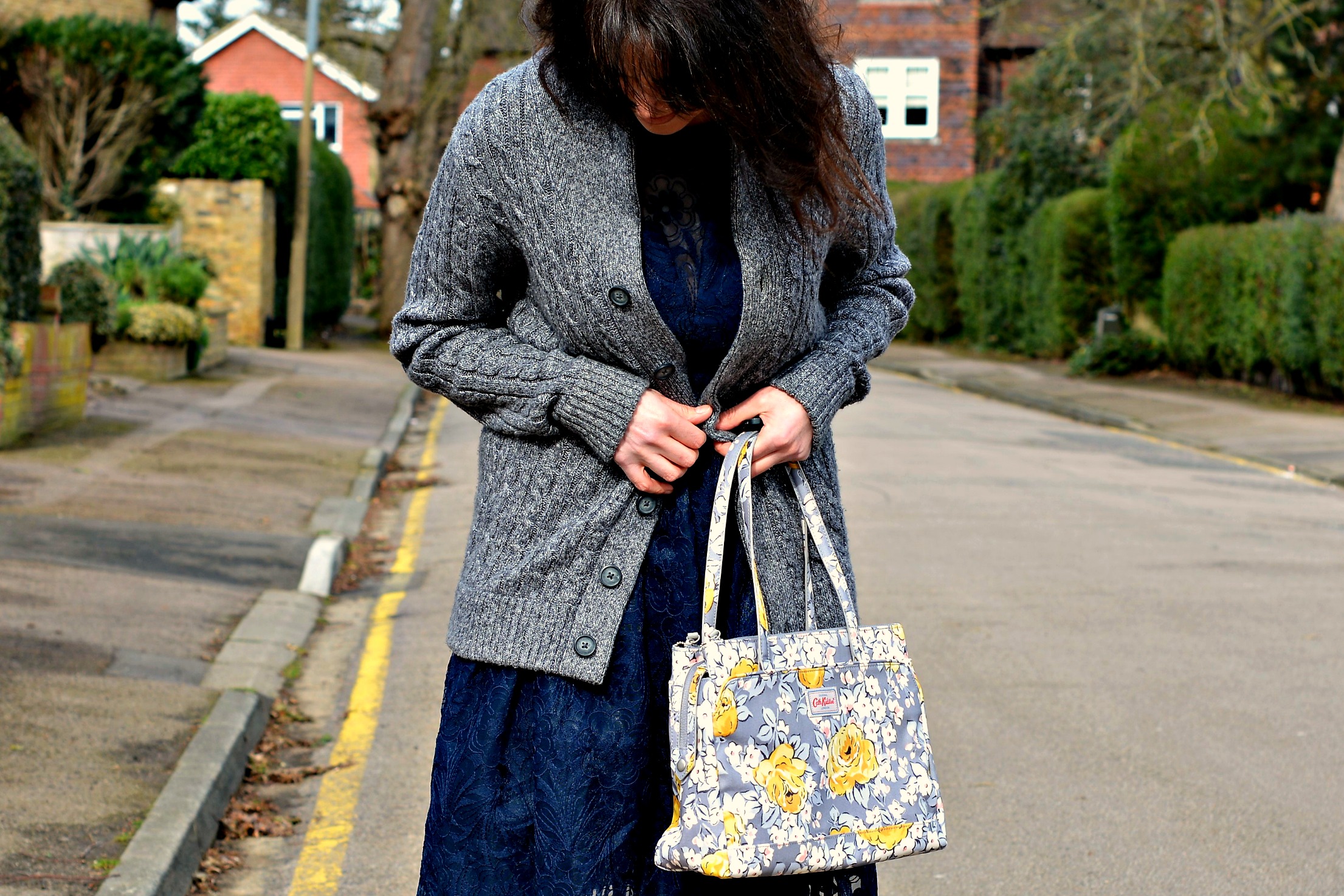 how a winter cardi takes a summer dress to spring