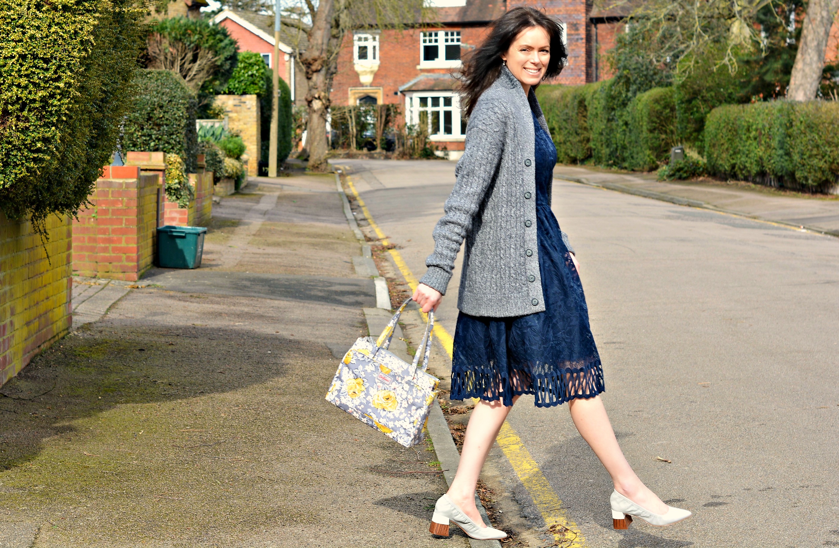how a winter cardi takes a summer dress to spring