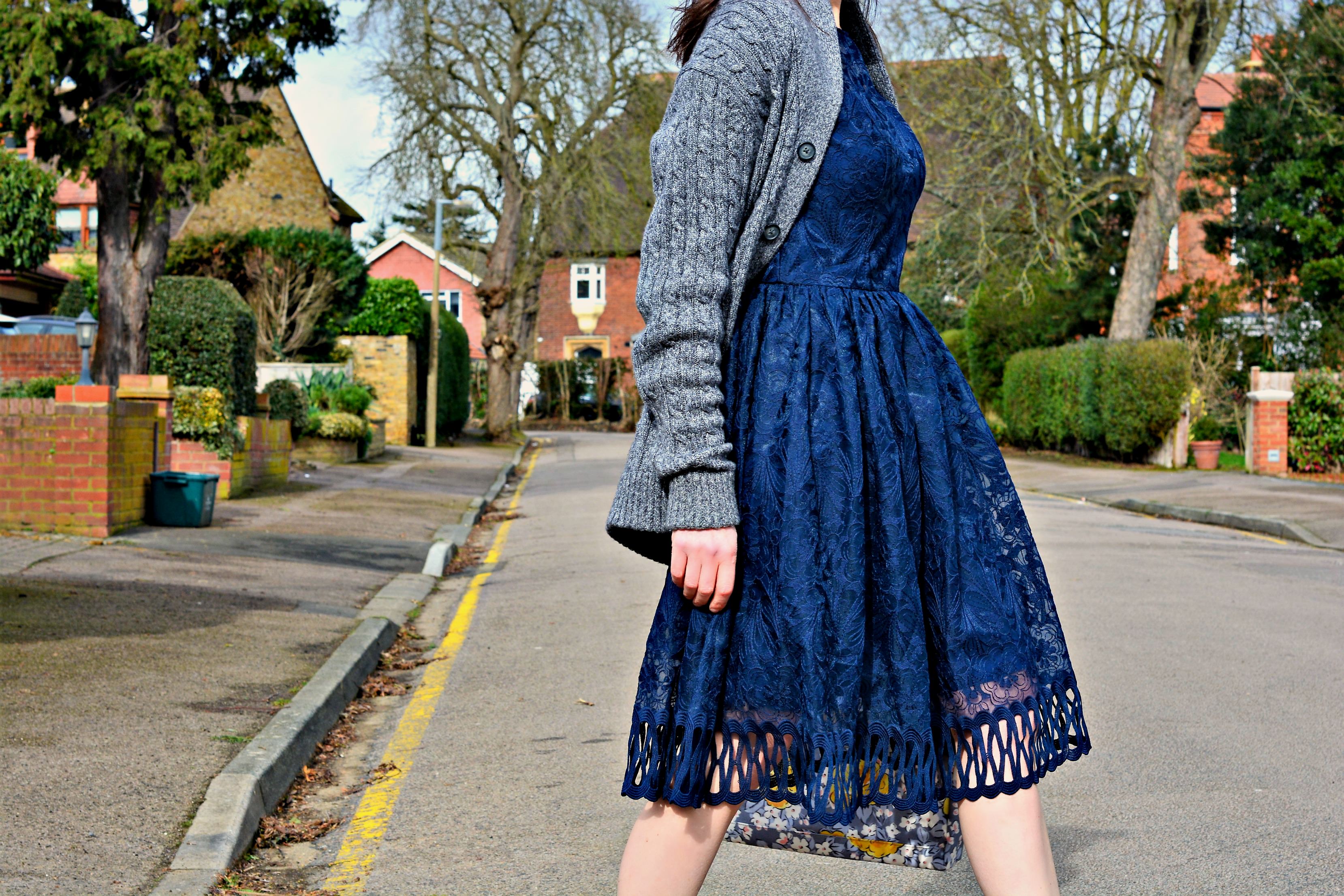 A WINTER CARDI TAKES A SUMMER DRESS TO SPRING MichelleTyler