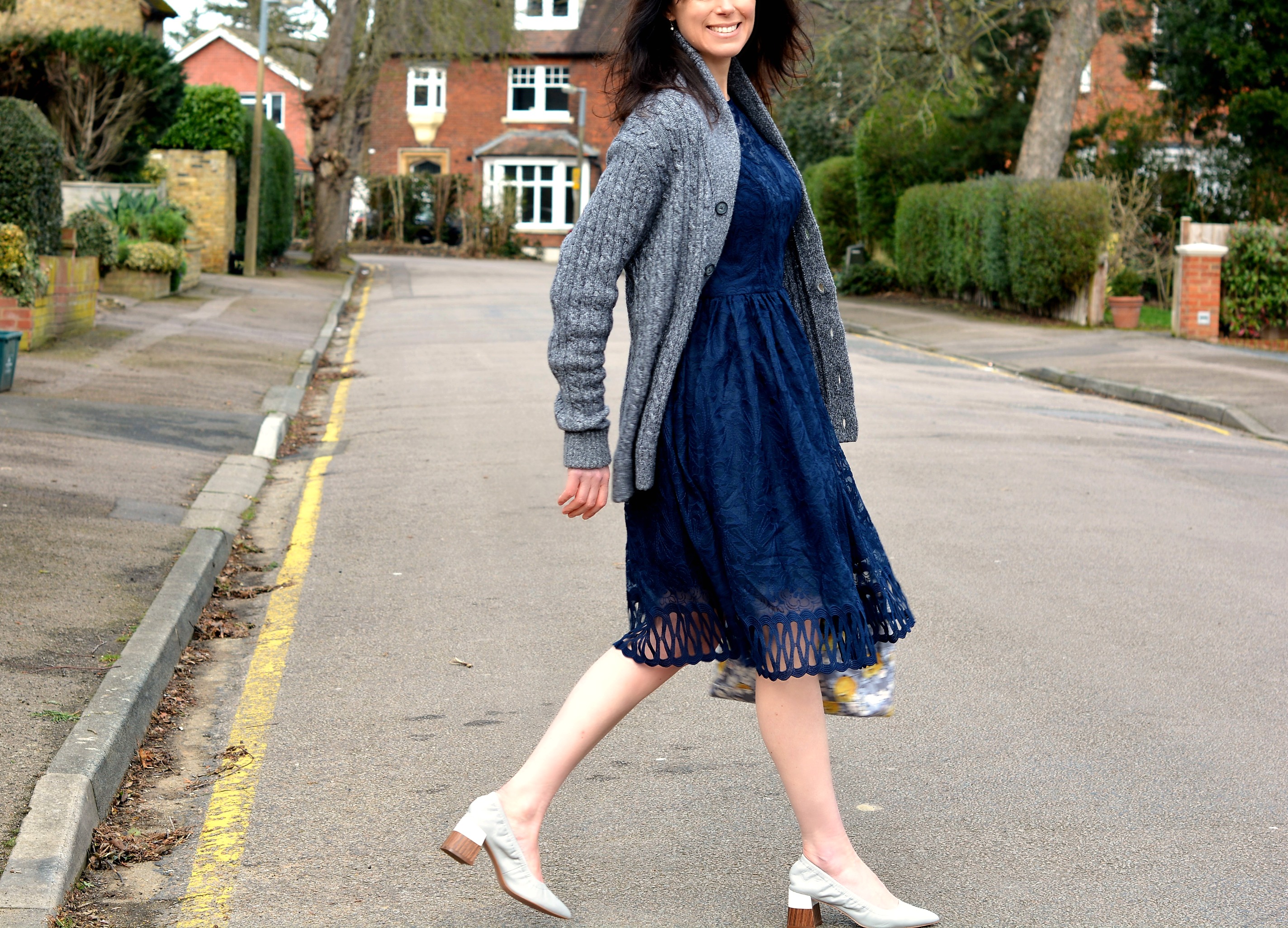 how a winter cardi takes a summer dress to spring