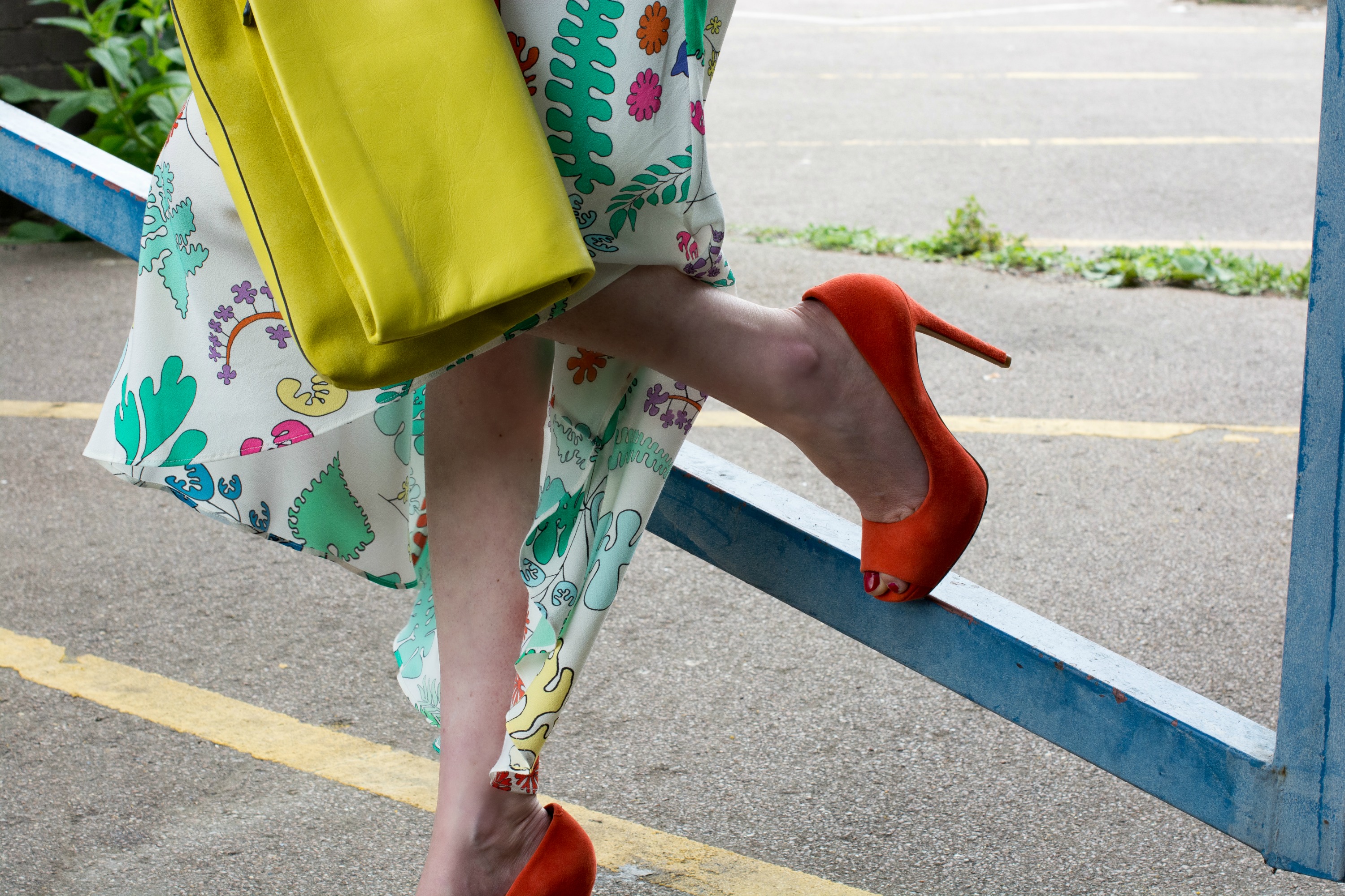 Whistles bright orange suede platform pumps