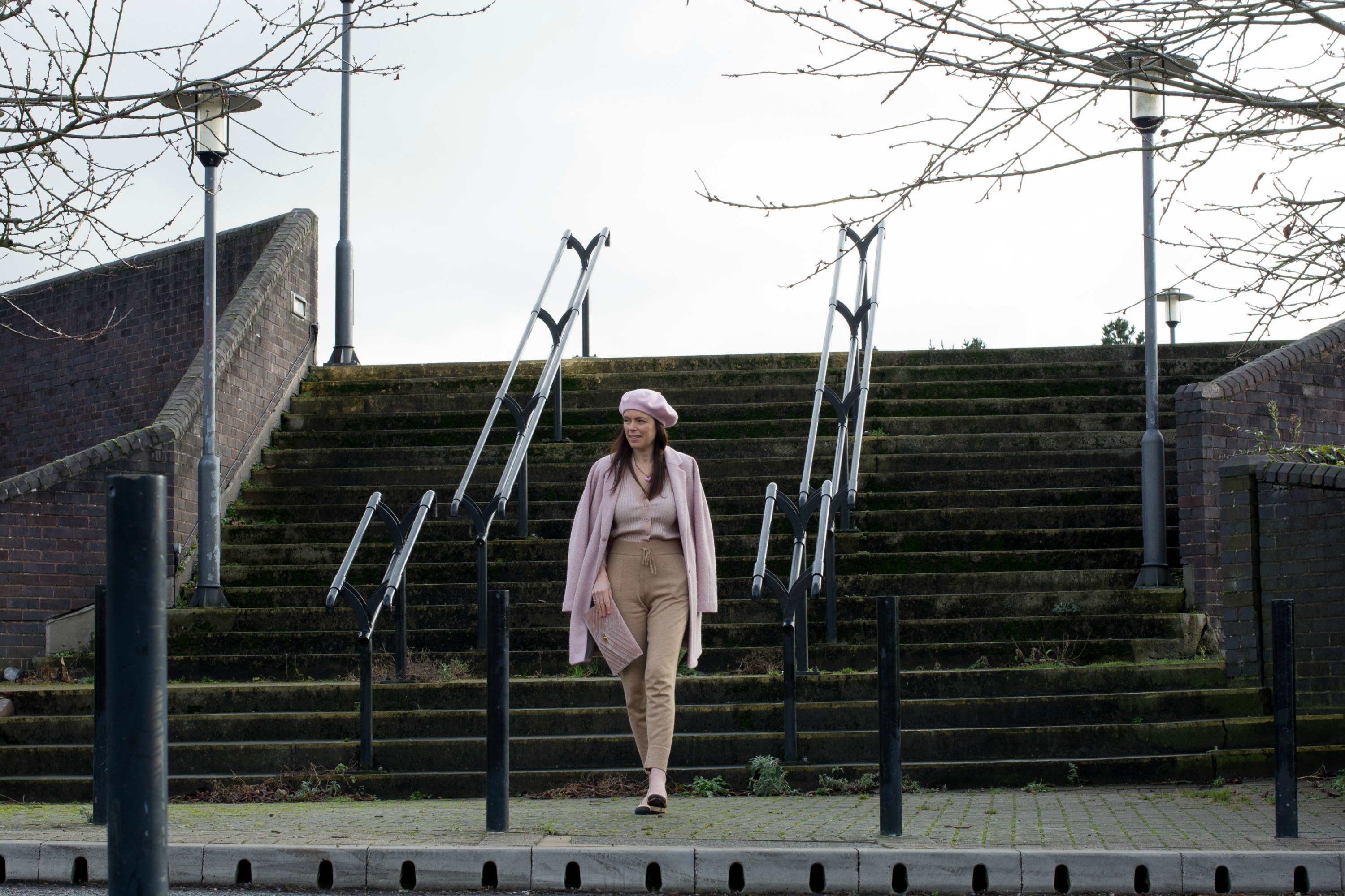 pink-topshop-beret-ganni-cardigan