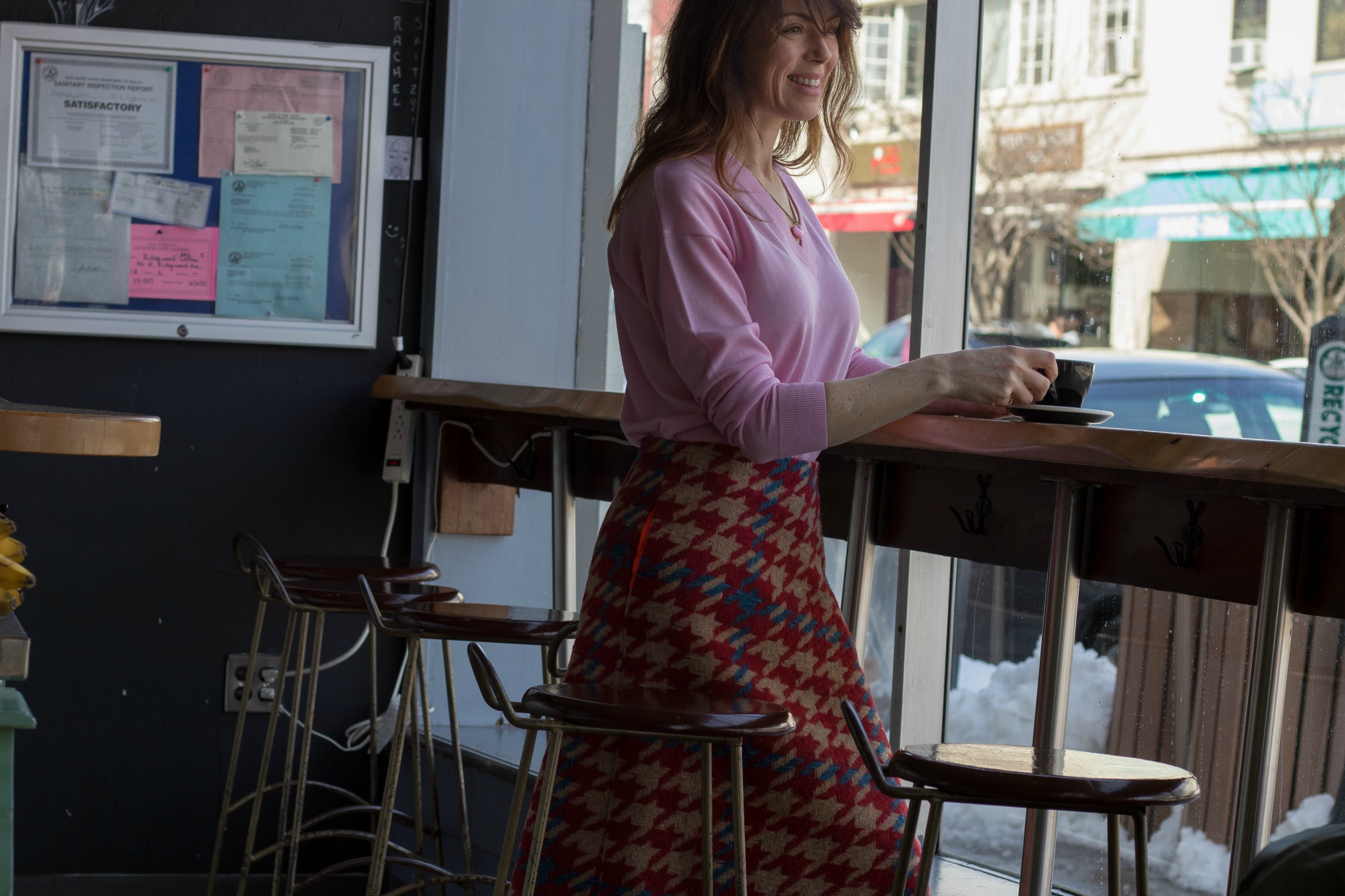 pink-wool-v-neck-sweater-tweed-skirt-winser-london