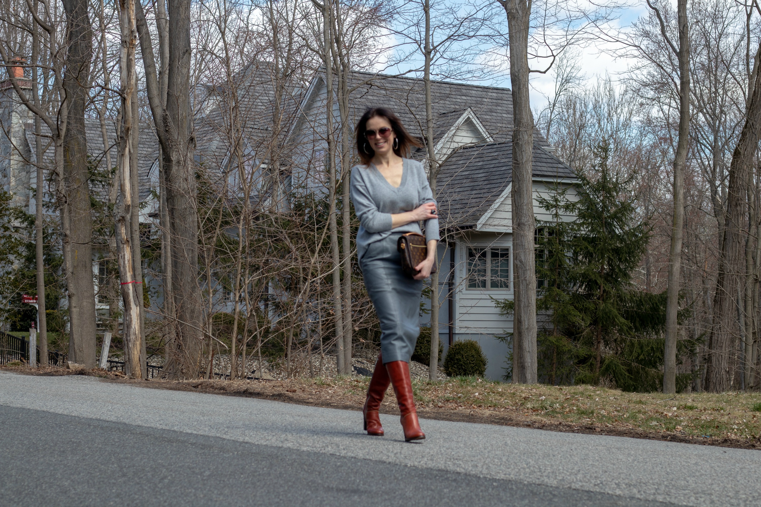 going-grey-cashmere-sweater-leather-skirt-tan-boots