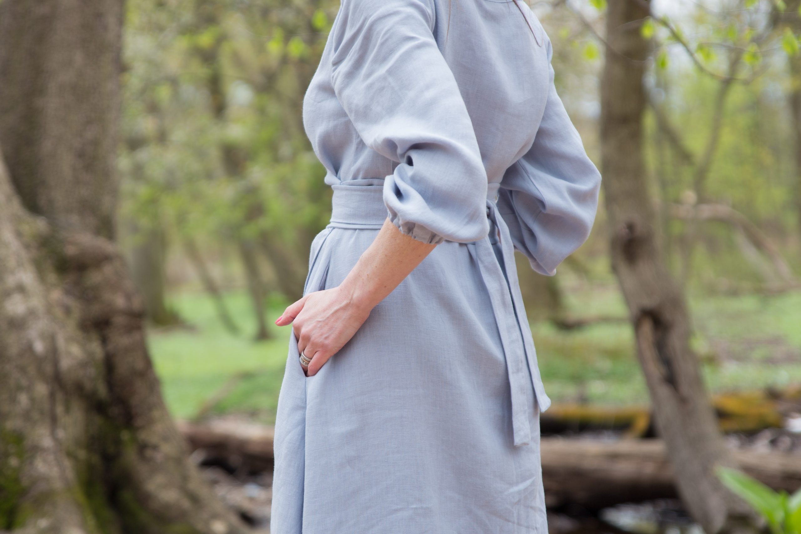 luxury-sustainable-brand-french-luxe-provence-linen-pale-blue-wrap-maxi-dress