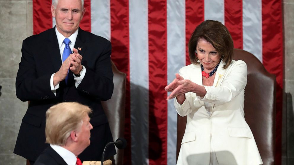 speaker pelosi sarcasticly claps trump