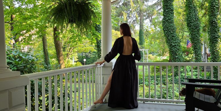 long-black-backless-dress-by-aussie-label-matteau-worn-by-sustainable-fashion-advocate-michelle-tyler